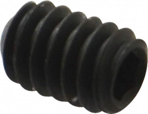 Value Collection - 1/4-20 UNC, 3/8" OAL, Cup Point Set Screw - Grade 8 Steel, 1/8" Key - Benchmark Tooling