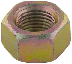 Value Collection - 7/16-14 UNC Steel Right Hand Hex Nut - 11/16" Across Flats, 3/8" High, Zinc Yellow Dichromate Finish - Benchmark Tooling