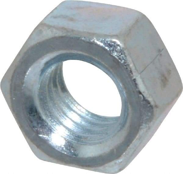 Value Collection - 7/16-14 UNC Steel Right Hand Hex Nut - 11/16" Across Flats, 3/8" High, Zinc-Plated Finish - Benchmark Tooling