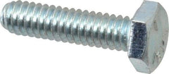 Made in North America - 1/4-20 UNC, 1" Length Under Head Hex Head Cap Screw - Partially Threaded, Grade 5 Steel, Zinc-Plated Finish, 7/16" Hex - Benchmark Tooling