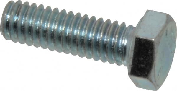 Made in North America - 5/16-18 UNC, 1" Length Under Head Hex Head Cap Screw - Fully Threaded, Grade 5 Steel, Zinc-Plated Finish, 1/2" Hex - Benchmark Tooling
