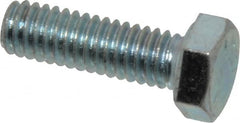 Made in North America - 5/16-18 UNC, 1" Length Under Head Hex Head Cap Screw - Fully Threaded, Grade 5 Steel, Zinc-Plated Finish, 1/2" Hex - Benchmark Tooling