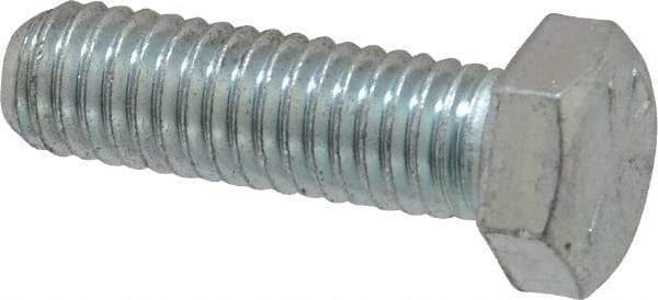 Made in North America - 3/8-16 UNC, 1-1/4" Length Under Head Hex Head Cap Screw - Fully Threaded, Grade 5 Steel, Zinc-Plated Finish, 9/16" Hex - Benchmark Tooling