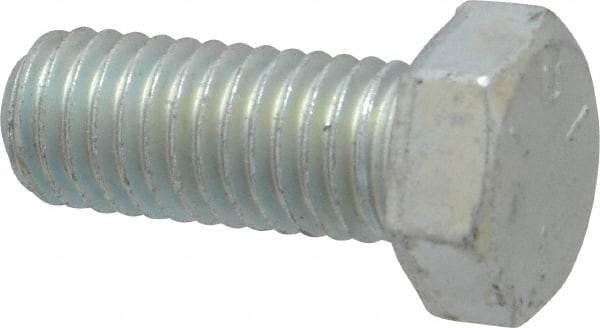 Made in North America - 1/2-13 UNC, 1-1/4" Length Under Head Hex Head Cap Screw - Fully Threaded, Grade 5 Steel, Zinc-Plated Finish, 3/4" Hex - Benchmark Tooling