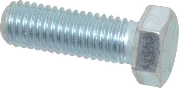 Made in North America - 1/2-13 UNC, 1-1/2" Length Under Head Hex Head Cap Screw - Fully Threaded, Grade 5 Steel, Zinc-Plated Finish, 3/4" Hex - Benchmark Tooling