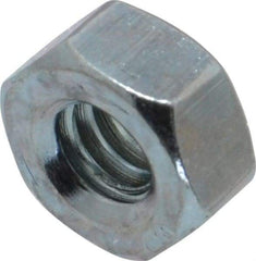 Value Collection - 1/4-20 UNC Steel Right Hand Hex Nut - 7/16" Across Flats, 7/32" High, Zinc-Plated Finish - Benchmark Tooling