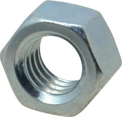 Value Collection - 3/8-16 UNC Steel Right Hand Hex Nut - 9/16" Across Flats, 21/64" High, Zinc-Plated Finish - Benchmark Tooling