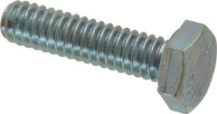 Made in USA - 1/4-20 UNC, 1" Length Under Head Hex Head Cap Screw - Partially Threaded, Grade 5 Steel, Zinc-Plated Finish, 7/16" Hex - Benchmark Tooling