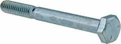 Made in USA - 1/4-20 UNC, 2-1/2" Length Under Head Hex Head Cap Screw - Partially Threaded, Grade 5 Steel, Zinc-Plated Finish, 7/16" Hex - Benchmark Tooling