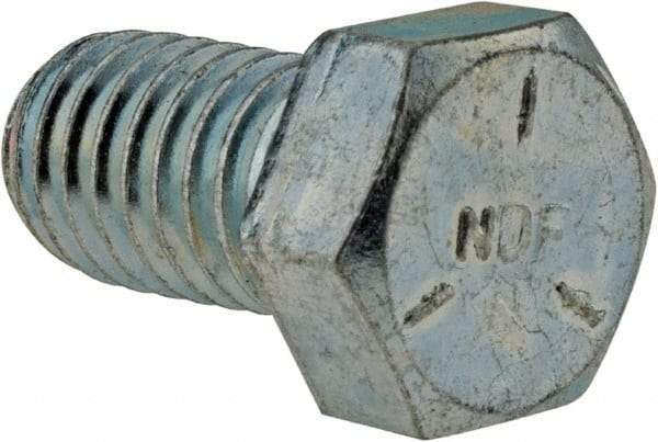 Made in USA - 7/16-14 UNC, 3/4" Length Under Head Hex Head Cap Screw - Fully Threaded, Grade 5 Steel, Zinc-Plated Finish, 5/8" Hex - Benchmark Tooling