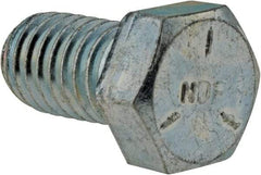 Made in USA - 7/16-14 UNC, 3/4" Length Under Head Hex Head Cap Screw - Fully Threaded, Grade 5 Steel, Zinc-Plated Finish, 5/8" Hex - Benchmark Tooling