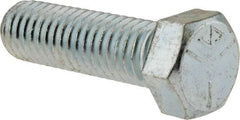 Made in USA - 7/16-14 UNC, 1-1/2" Length Under Head Hex Head Cap Screw - Fully Threaded, Grade 5 Steel, Zinc-Plated Finish, 5/8" Hex - Benchmark Tooling
