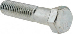 Made in USA - 7/16-14 UNC, 2" Length Under Head Hex Head Cap Screw - Partially Threaded, Grade 5 Steel, Zinc-Plated Finish, 5/8" Hex - Benchmark Tooling