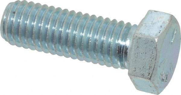 Made in USA - 1/2-13 UNC, 1-1/2" Length Under Head Hex Head Cap Screw - Fully Threaded, Grade 5 Steel, Zinc-Plated Finish, 3/4" Hex - Benchmark Tooling