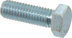 Made in USA - 1/2-13 UNC, 1-1/2" Length Under Head Hex Head Cap Screw - Fully Threaded, Grade 5 Steel, Zinc-Plated Finish, 3/4" Hex - Benchmark Tooling