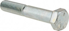 Made in USA - 1/2-13 UNC, 3" Length Under Head Hex Head Cap Screw - Partially Threaded, Grade 5 Steel, Zinc-Plated Finish, 3/4" Hex - Benchmark Tooling