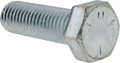Made in USA - 5/8-11 UNC, 2" Length Under Head Hex Head Cap Screw - Fully Threaded, Grade 5 Steel, Zinc-Plated Finish, 15/16" Hex - Benchmark Tooling