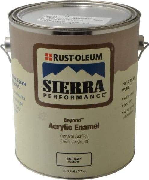 Rust-Oleum - 1 Gal Black Satin Finish Acrylic Enamel Paint - Interior/Exterior, <0 gL VOC Compliance - Benchmark Tooling