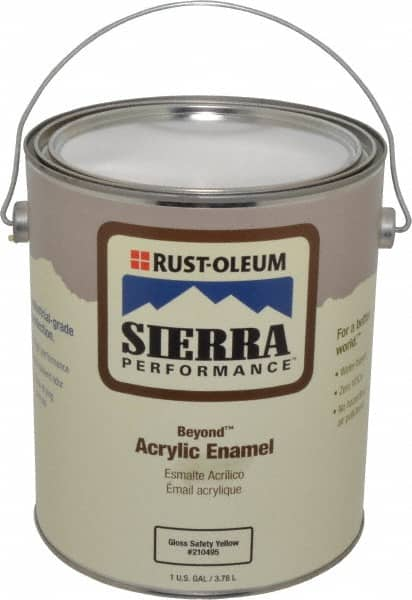 Rust-Oleum - 1 Gal Safety Yellow Semi Gloss Finish Acrylic Enamel Paint - Interior/Exterior, <0 gL VOC Compliance - Benchmark Tooling