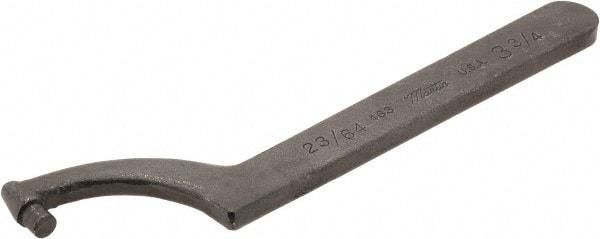 Martin Tools - 3-3/4" Capacity, Pin Spanner Wrench - 9-1/2" OAL, 11/32" Hook Pin Height - Benchmark Tooling