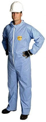 Dupont - Size XL Film Laminate General Purpose Coveralls - Blue, Zipper Closure, Open Cuffs, Open Ankles, Serged Seams - Benchmark Tooling