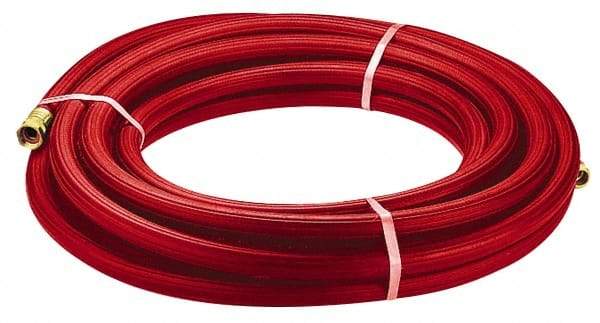 Parker - 25' Long, 3/4" Male x Female GHT, -40 to 200°F, Rubber High Temp & High Pressure Hose - 5/8" ID, Red, 125 psi - Benchmark Tooling