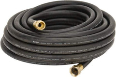 Parker - 50' Long Contractor Hose - 5/8" Diam, 3/4" GHT, Rubber, 100 psi, Black - Benchmark Tooling