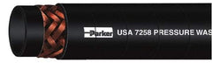 Parker - 50' Long, 1/4" Fitting, Male Rigid x Male Swivel Fitting, -40 to 250°F, Neoprene High Temp & High Pressure Hose - 1/4" Inside x 1/2" Outside Diam, Blue, 3,000 psi - Benchmark Tooling