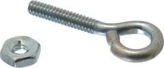 Gibraltar - #6-32, Zinc-Plated Finish, Steel Wire Turned Open Eye Bolt - 5/8" Thread Length, 1/4" ID x 1/2" OD, 3/4" Shank Length - Benchmark Tooling