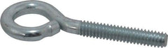 Gibraltar - 1/4-20, Zinc-Plated Finish, Steel Wire Turned Open Eye Bolt - 1-1/4" Thread Length, 1/2" ID x 1" OD, 1-1/2" Shank Length - Benchmark Tooling