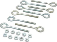 Gibraltar - 1/4-20, Zinc-Plated Finish, Steel Wire Turned Open Eye Bolt - 1-1/4" Thread Length, 1/2" ID x 1" OD, 2-1/2" Shank Length - Benchmark Tooling