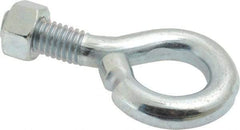 Gibraltar - 3/8-16, Zinc-Plated Finish, Steel Wire Turned Open Eye Bolt - 7/8" Thread Length, 3/4" ID x 1-3/8" OD, 1" Shank Length - Benchmark Tooling