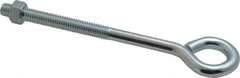 Gibraltar - 3/8-16, Zinc-Plated Finish, Steel Wire Turned Open Eye Bolt - 3" Thread Length, 3/4" ID x 1-1/2" OD, 5" Shank Length - Benchmark Tooling