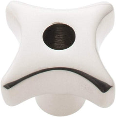 KIPP - 1.57" Head Diam, 4 Point Lobed Knob - 5/16-18 Hole, Stainless Steel - Benchmark Tooling