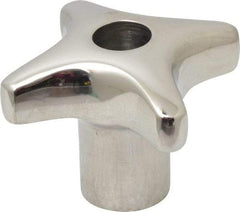 KIPP - 1.96" Head Diam, 4 Point Lobed Knob - 3/8-16 Hole, Stainless Steel - Benchmark Tooling