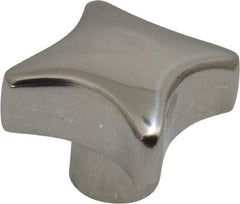 KIPP - 1-1/4" Head Diam, 4 Point Lobed Knob - 1/4-20 Hole, Stainless Steel - Benchmark Tooling