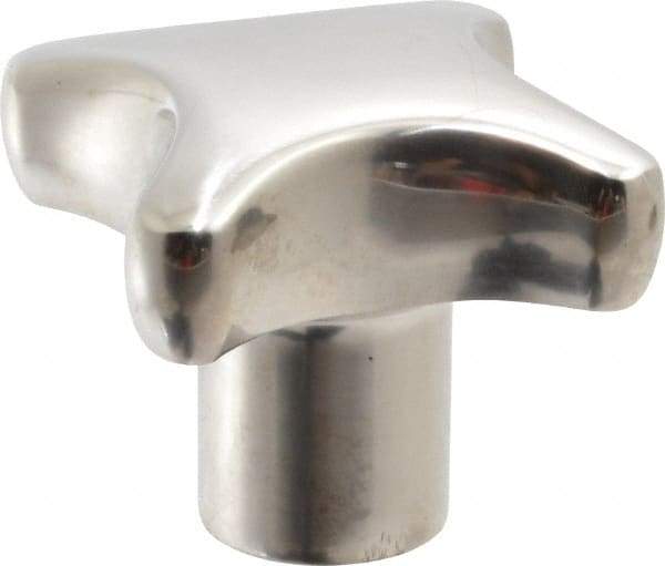 KIPP - 1.96" Head Diam, 4 Point Lobed Knob - 3/8-16 Hole, Stainless Steel - Benchmark Tooling