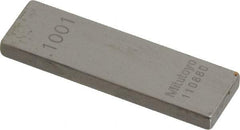 Mitutoyo - 0.1001" Rectangular Steel Gage Block - Accuracy Grade AS-1, Includes Certificate of Inspection - Benchmark Tooling