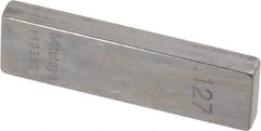 Mitutoyo - 0.127" Rectangular Steel Gage Block - Accuracy Grade AS-1, Includes Certificate of Inspection - Benchmark Tooling