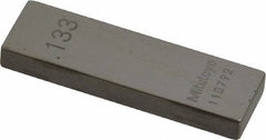 Mitutoyo - 0.133" Rectangular Steel Gage Block - Accuracy Grade AS-1, Includes Certificate of Inspection - Benchmark Tooling