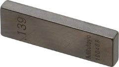 Mitutoyo - 0.139" Rectangular Steel Gage Block - Accuracy Grade AS-1, Includes Certificate of Inspection - Benchmark Tooling