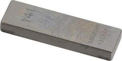 Mitutoyo - 0.141" Rectangular Steel Gage Block - Accuracy Grade AS-1, Includes Certificate of Inspection - Benchmark Tooling