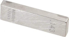 Mitutoyo - 0.143" Rectangular Steel Gage Block - Accuracy Grade AS-1, Includes Certificate of Inspection - Benchmark Tooling