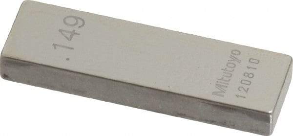 Mitutoyo - 0.149" Rectangular Steel Gage Block - Accuracy Grade AS-1, Includes Certificate of Inspection - Benchmark Tooling