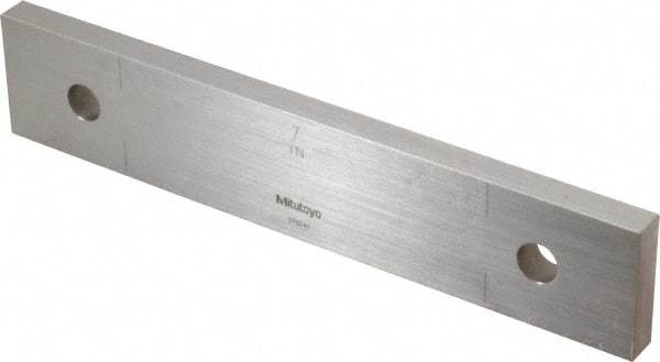 Mitutoyo - 7" Rectangular Steel Gage Block - Accuracy Grade 0, Includes Certificate of Inspection - Benchmark Tooling