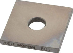 Mitutoyo - 0.108" Square Steel Gage Block - Accuracy Grade 0, Includes Certificate of Inspection - Benchmark Tooling