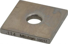 Mitutoyo - 0.114" Square Steel Gage Block - Accuracy Grade 0, Includes Certificate of Inspection - Benchmark Tooling