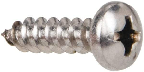 Value Collection - #6 Pan Head Phillips Sheet Metal Screw - Stainless Steel, 1/2" Length Under Head, Grade 316 - Benchmark Tooling