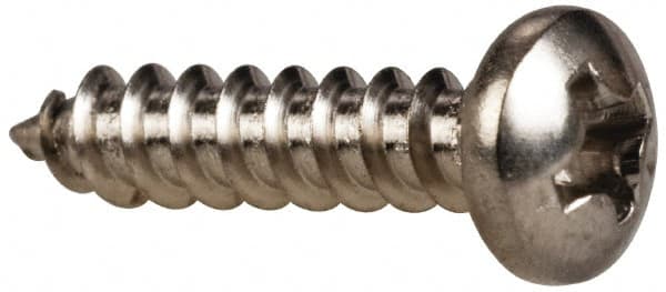 Value Collection - #6 Pan Head Phillips Sheet Metal Screw - Stainless Steel, 5/8" Length Under Head, Grade 316 - Benchmark Tooling
