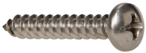 Value Collection - #8 Pan Head Phillips Sheet Metal Screw - Stainless Steel, 1" Length Under Head, Grade 316 - Benchmark Tooling